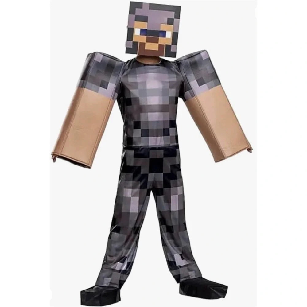 New! Minecraft Steve Netherite‎ Armor Child Costume Small (4-6) Disguise